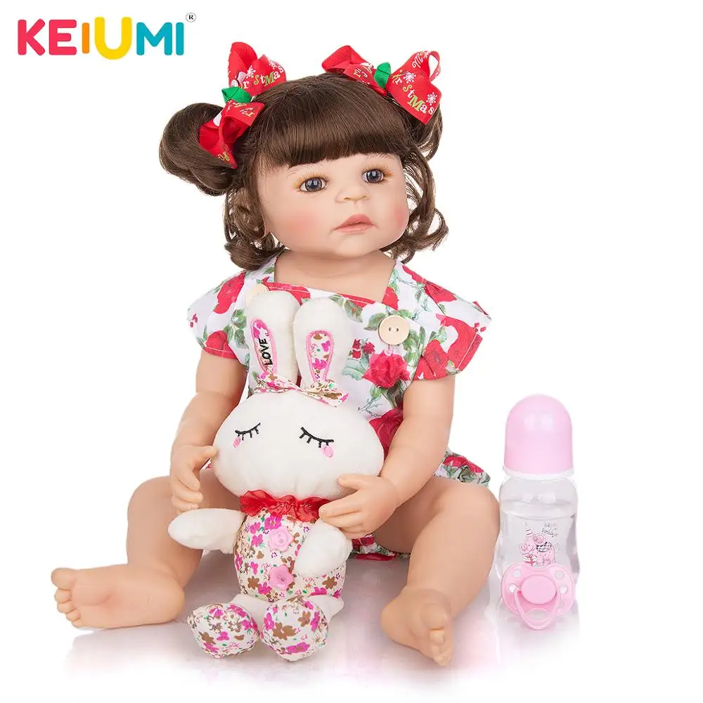 KEIUMI Новый стиль 22 дюймов прекрасный Reborn для маленьких девочек полный силиконовые