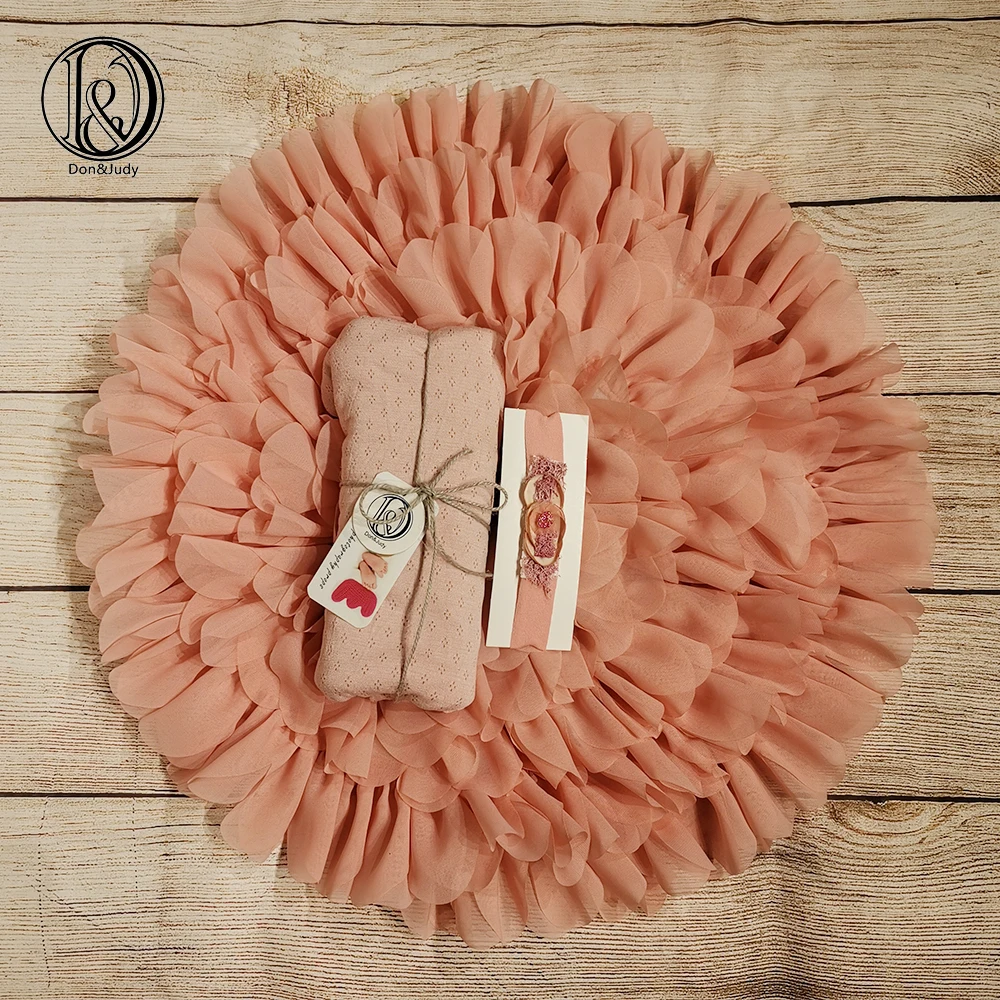 

Коврик в цветочном стиле Дон и Джуди с подходящими повязками и повязкой на голову, мягкая шифоновая Подушка, реквизит для фотосъемки новоро...