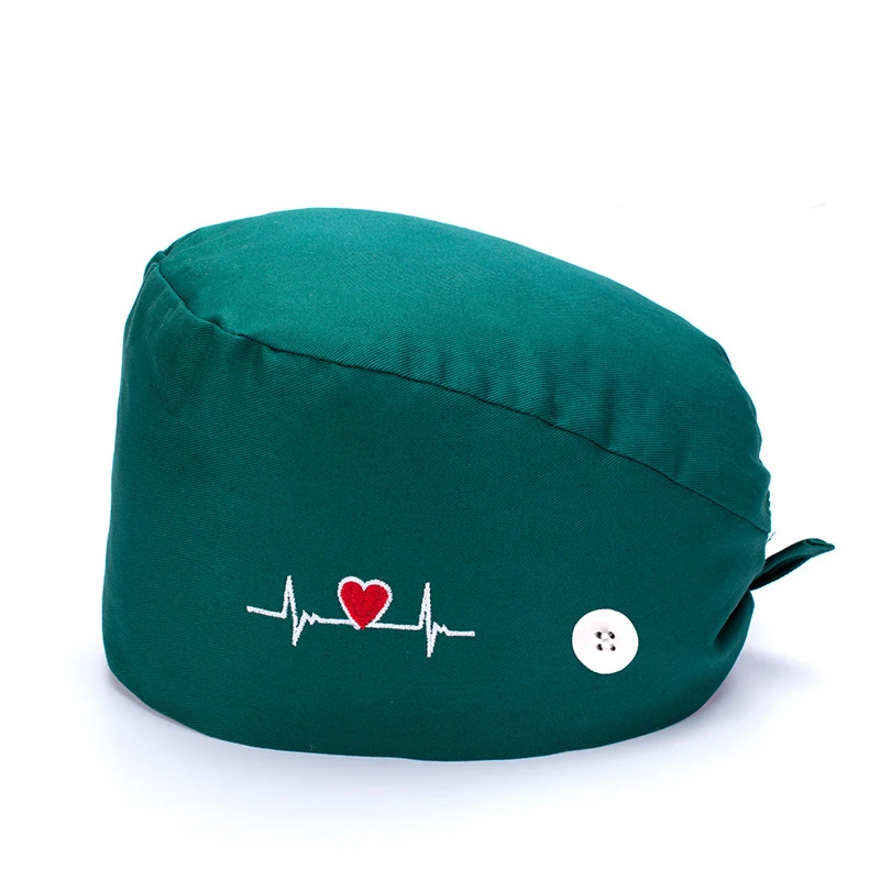 Шапка медсестры с вышивкой в форме сердца для женщин шапка салона красоты аптеки
