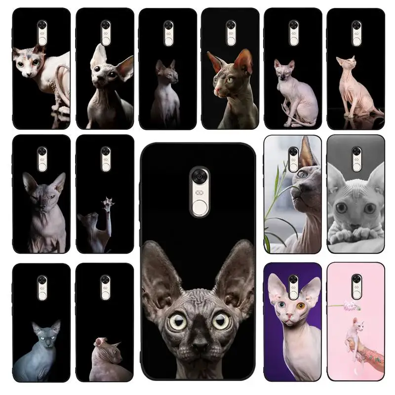 

YNDFCNB Hairless cat Phone Case for Redmi 5 6 7 8 9 A 5plus K20 4X 6 cover