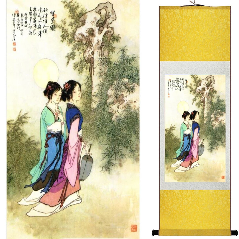 

Pretty girl painting Chinese Art Painting Home Office Decoration Chinese painting art figure painting 2019072624