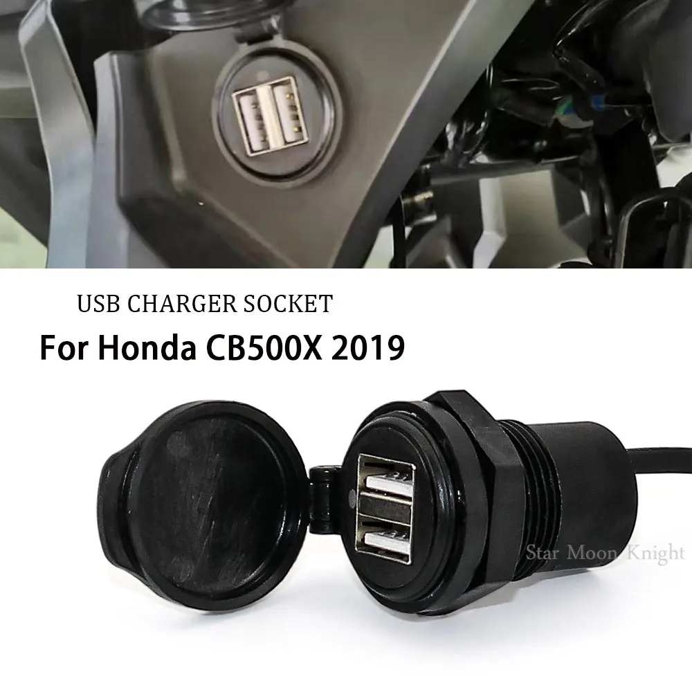 

Socket Splitter 2 USB Charger Cover Car Charger with Led Light Power Adapter Motorcycle Socket Mount For Honda CB500X 2019