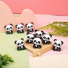 10 шт., силиконовые бусины-грызунки в виде панды