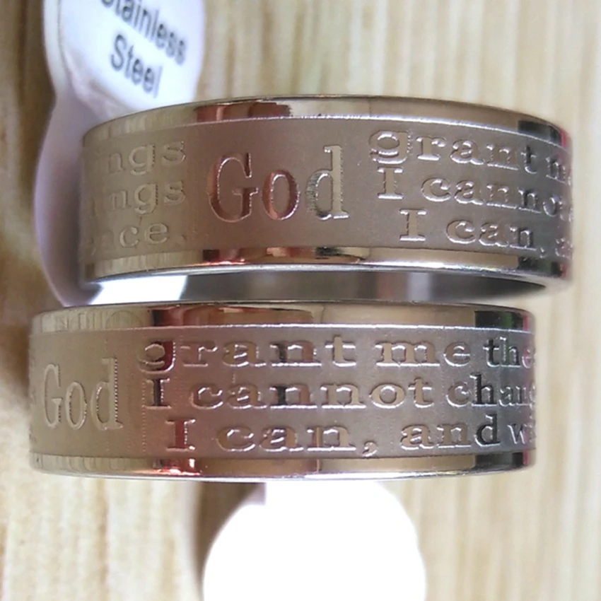 Новинка 20 шт./лот молитвенные кольца из нержавеющей стали оптовая продажа модные