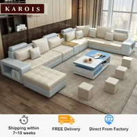 Free Shipping Karois SF308 Simple Modern Living Room Furniture Magic Fabric Sofa Corner Sofa Sectional Couch