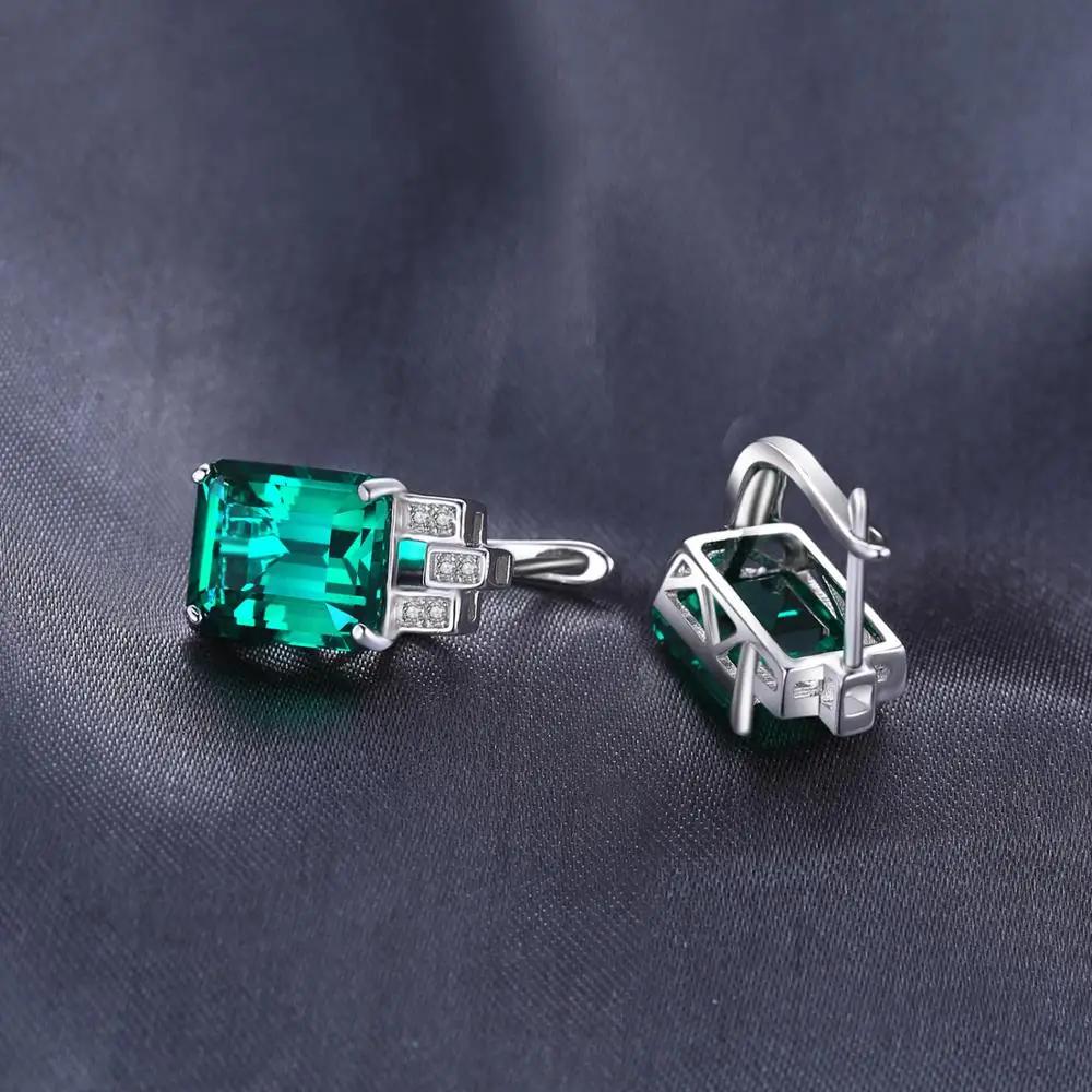 Jewelrypalace Роскошные 7.6ct создана изумруд Серебро 925 клип на Серьги для Для женщин Модные украшения
