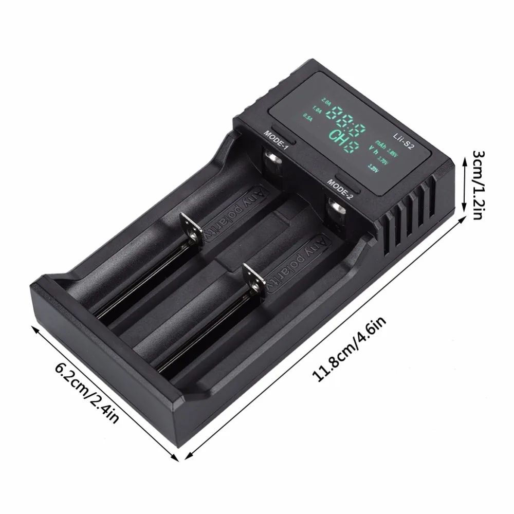 LiitoKala Lii-DC 5V2A умное зарядное устройство двойной слот с дисплеем питания