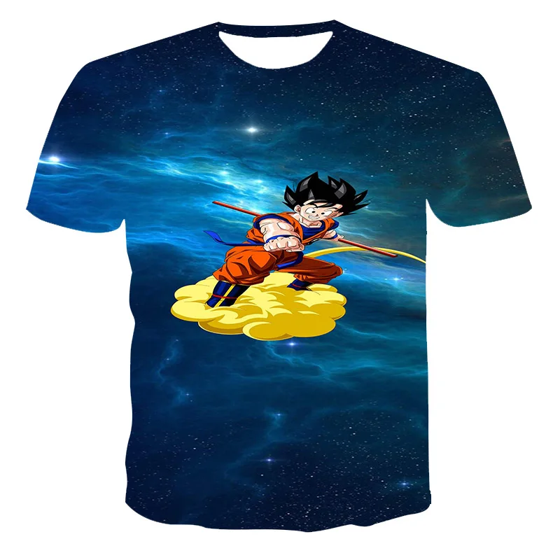 

Summer New Style 3D Playing Seven Dragon Pattern Beads Cartoon Round Neck Fashion Casual T-Shirt Men And Women Short Sleeve Whol