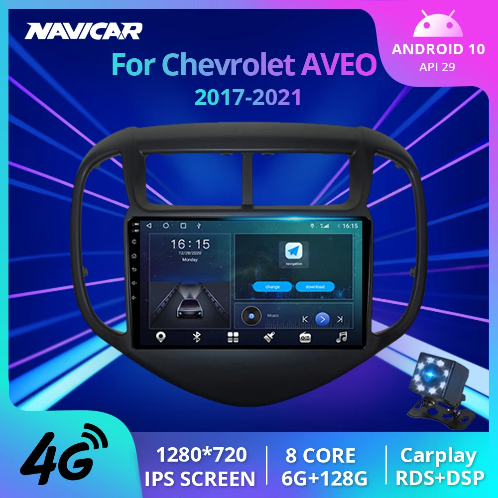 2Din Android10.0 Car Radio For Chevy Chevrolet AVEO Sonic 2017-2021 Bluetooth Player Car Video Carplay Autoradio GPS Navigation