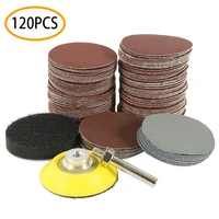 120pc 2 inch 50mm sand disc pad polishing disc round sand pad sandpaper 60 3000 grit sandpaper set for polishing cleaning tools