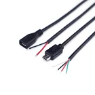 15pcs Micro USB 2.0 A Female male Jack charging Connector cable 4 Pin 2 Pin 4 Wires Data Charge Cord DIY for Android interface