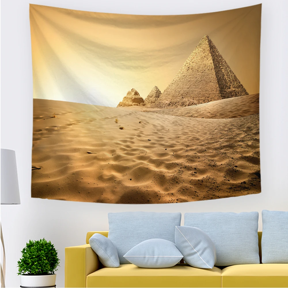 

Egypt Tower Tapestrise Wall Hanging Pyramids Nature Sunshine Home Decor Tapestry Wall Tapestry for Living Room