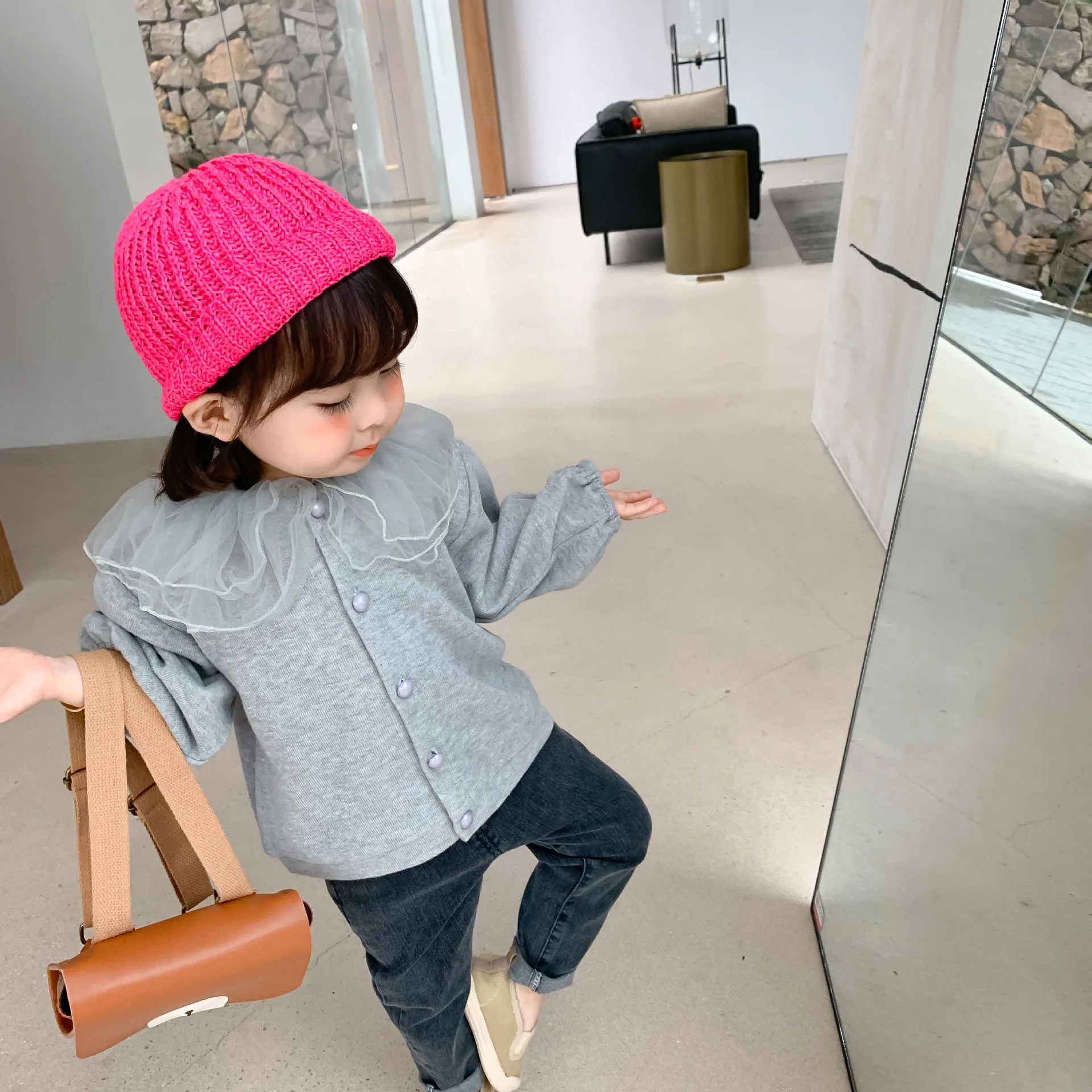 

Girl'S Cardigan Coat 2020 New Style Lace Cute Western Style Childrenswear Baby Autumn Clothing Korean-style CHILDREN'S sweater