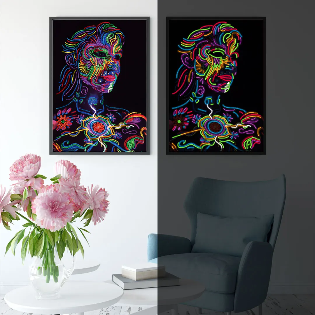 

DIY Luminous New Colorful Diamond Painting Pretty GoddessEmbroidery Cross Stitch Crafts Home Decoration Art Handmade Gifts