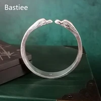bastiee 999 silver eagle bangle men bracelet hmong handmade thick silver miao luxury jewelry adjustable bangles boyfriend gifts