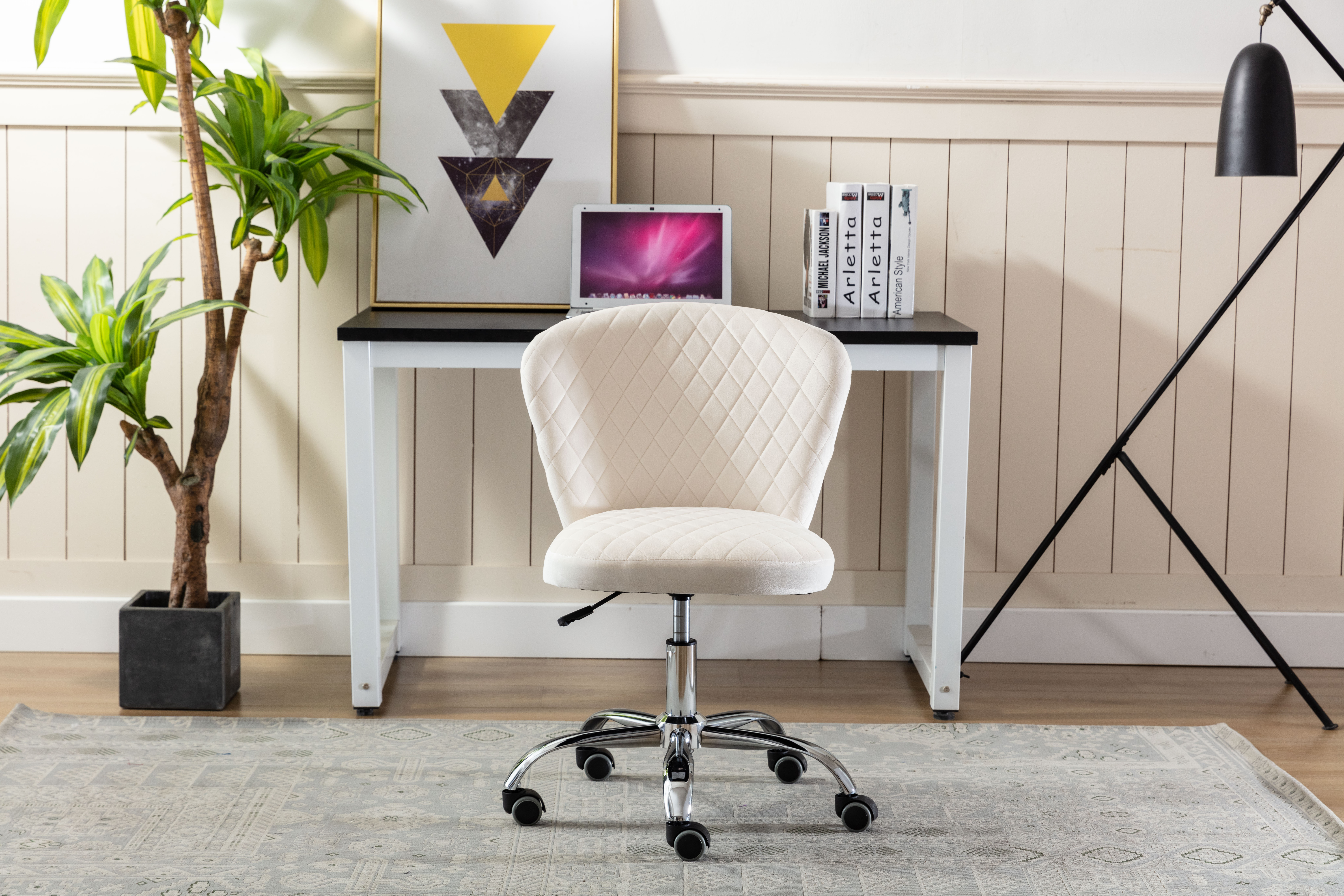 

"Home office Chair ——Computer Chair Task Chair Home Executive Desk Chair Comfortable Swivel Chair and Mid- Back with Wheels （Bei