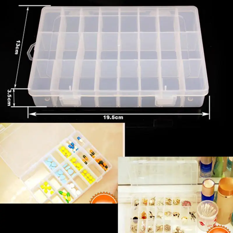 24 прозрачной сетки Пластик ящик для хранения небольших компонентный ювелирных
