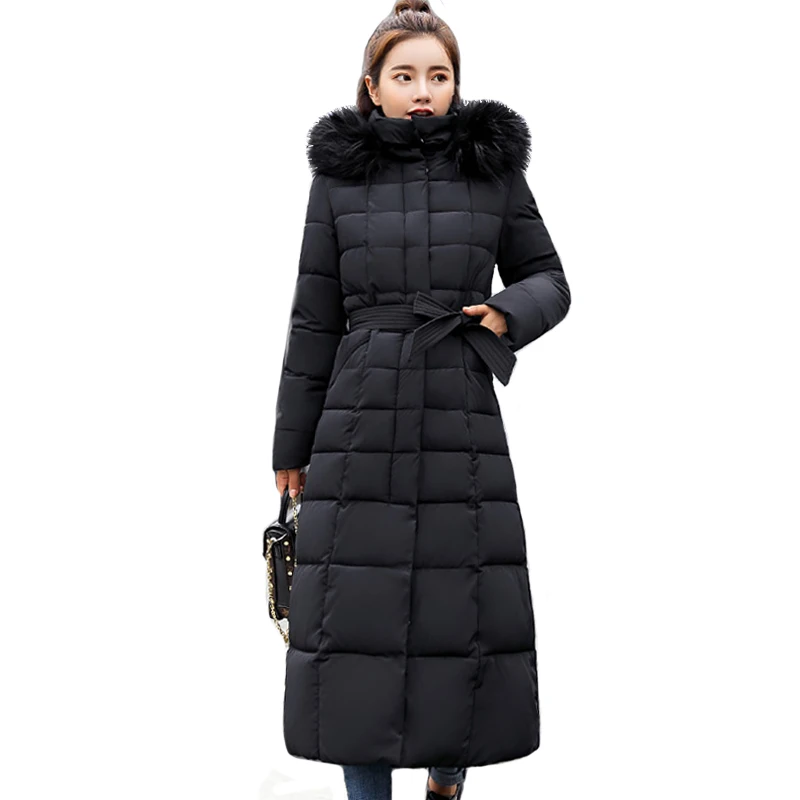 

2019 high quality fur collar women long winter coat female warm wadded jacket womens outerwear parka casaco feminino inverno 231