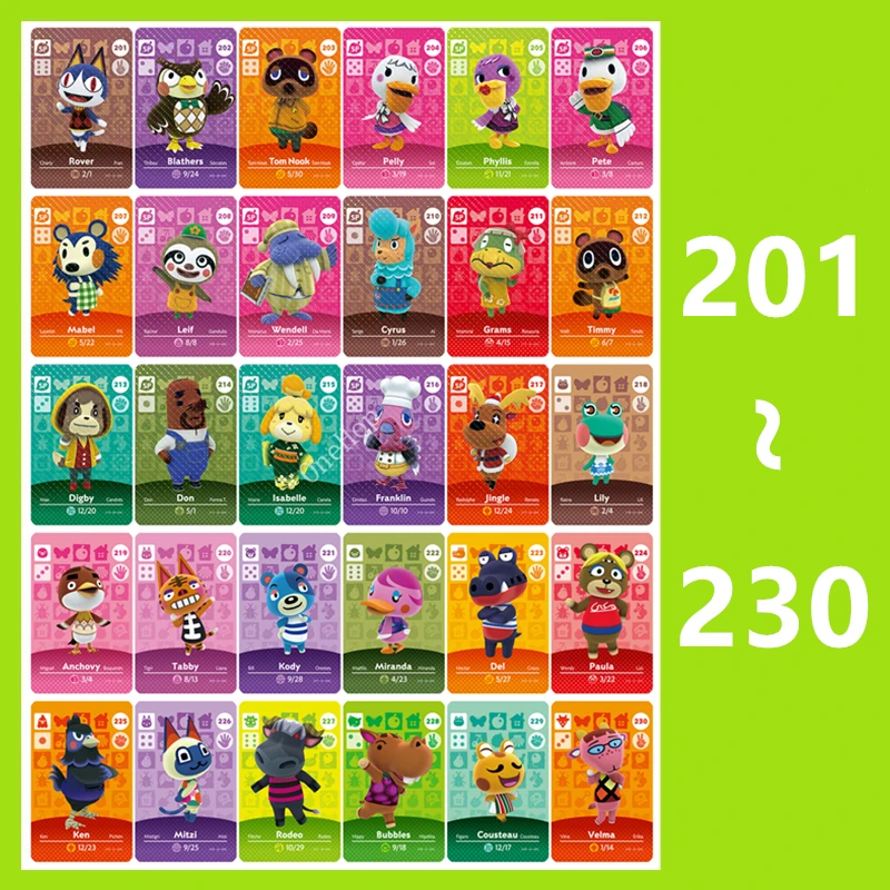 

NO.201~230 Series 3 Animal Card NFC Tag Ntag215 Card For Switch NS Game