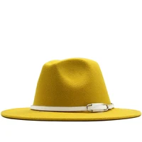 2020 new sell women men wool felt trilby hats belt decor retro bowler hat panama style jazz fedora hats 56 61cm