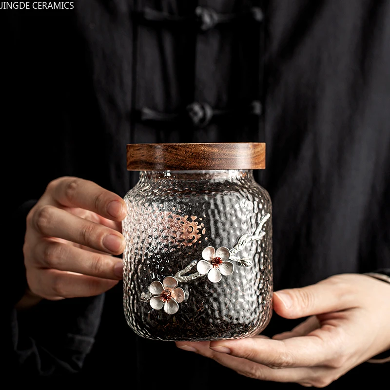 

Портативный контейнер для чая в японском стиле, емкость для хранения чая, банка для чая из консервированного стекла, дорожные чайные коробк...