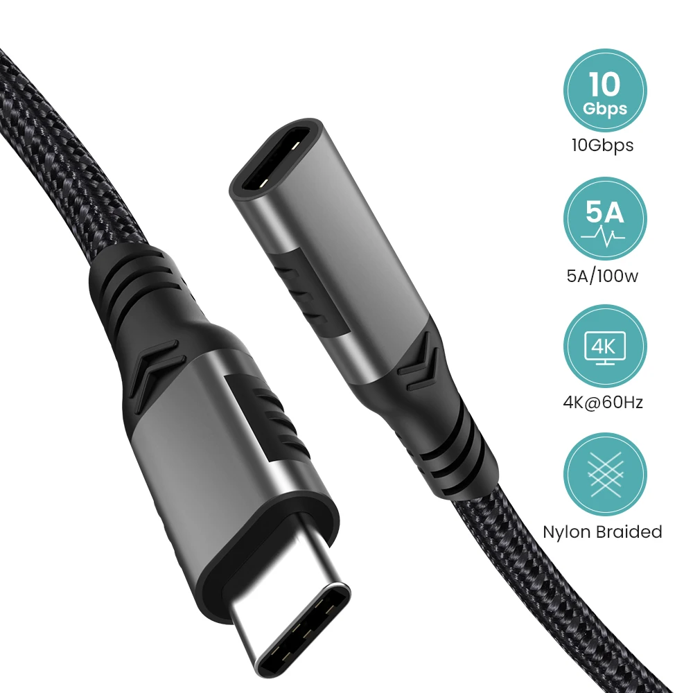 Удлинительный кабель USB C папа-мама Gen2 полнофункциональный шнур для MacBook Pro Samsung S20