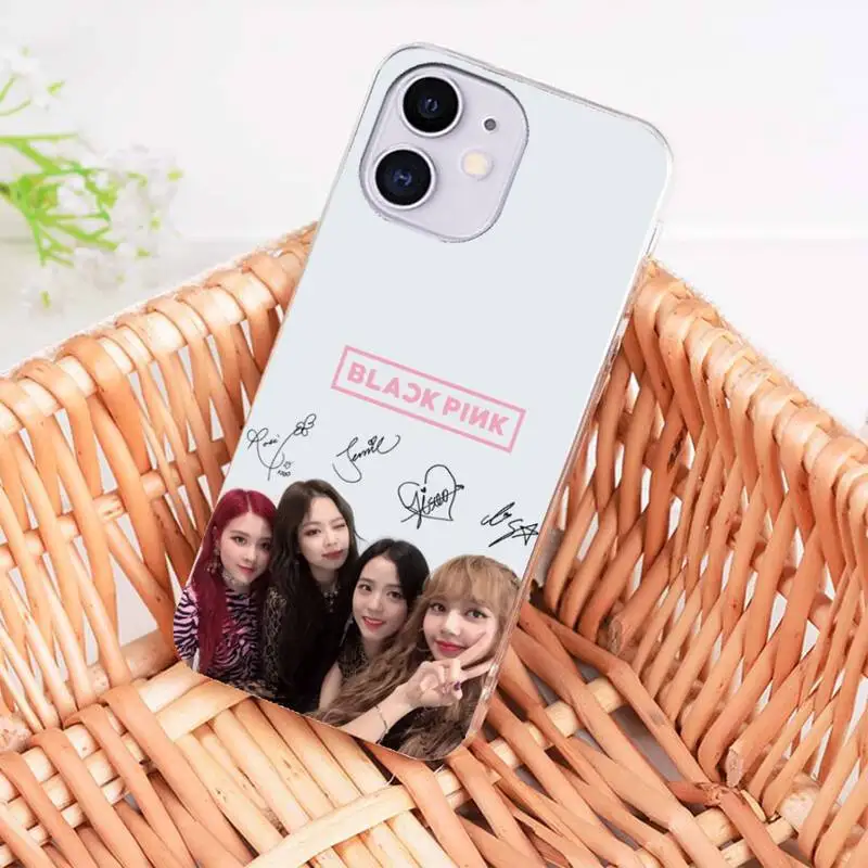 Чехлы для телефонов Kpop Idol черные розовые прозрачные чехлы Iphone 11 12 Pro Max Xr X Mini 7 8 PLUS