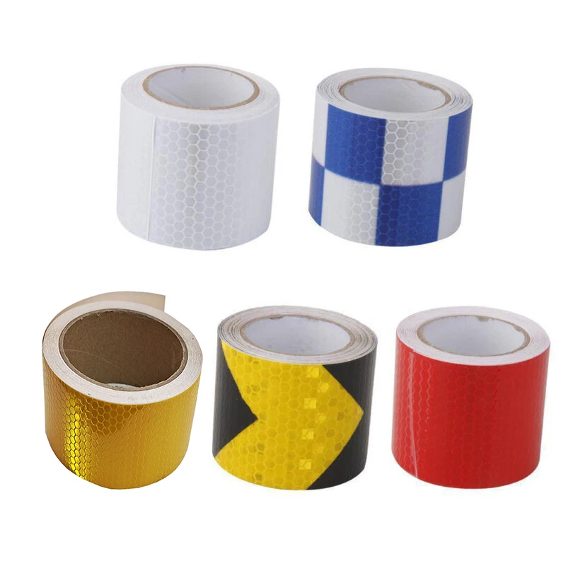

5cm X 3cm warning tape with warning light reflective sticker, protective sticker reflective film, car safety sign reflective
