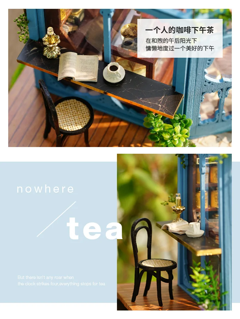 

DIY Doll House Rose Garden Tea House Handmade Architectural Model Wooden Villa Creative Girl Gift