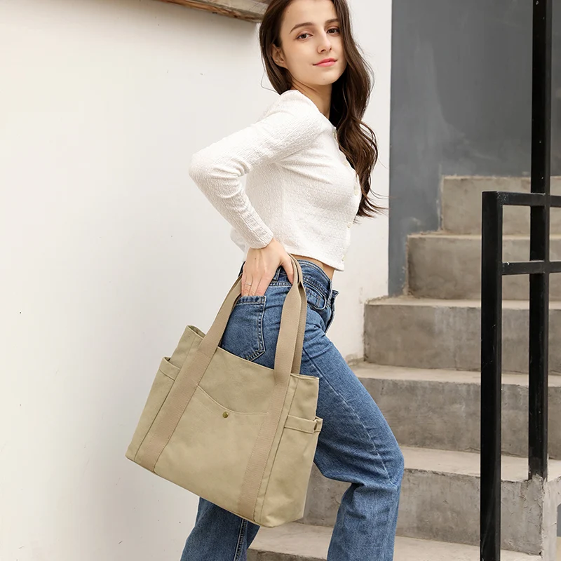 

Shoulder Bag 2021 New Canvas Bag Women's Bag Large Capacity Fashion Bag Women's Simple Tote Bag Fashion Cloth Messenger Bag
