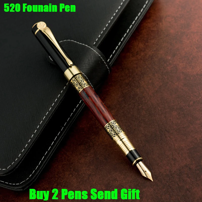 520 Fountain Pen Хорошее качество, роскошная перьевая ручка из палисандра, деловая перьевая ручка для руководителя, ручка для подписи, купить 2 ручки, отправить подарок - Цвет: 520 Fountain Pen