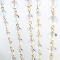 1050 meters 10mm crystal faceted ball beads chain with gold connectors glass strand garlands for door decoration