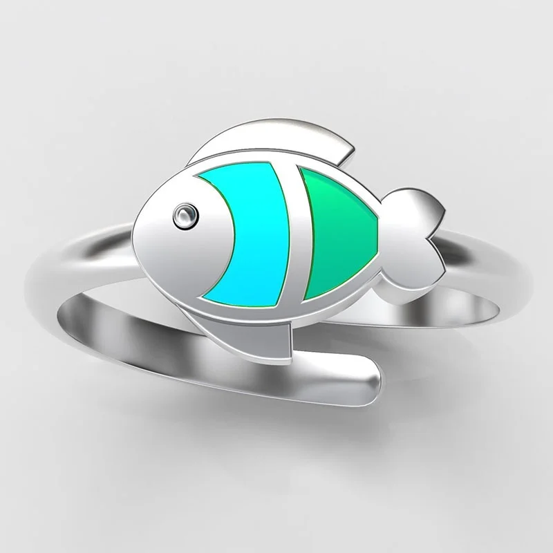 Кольца "Кошка и Рыба", открытые, со свободной регулировкой, элегантный аксессуар, простое украшение, творческая пара.