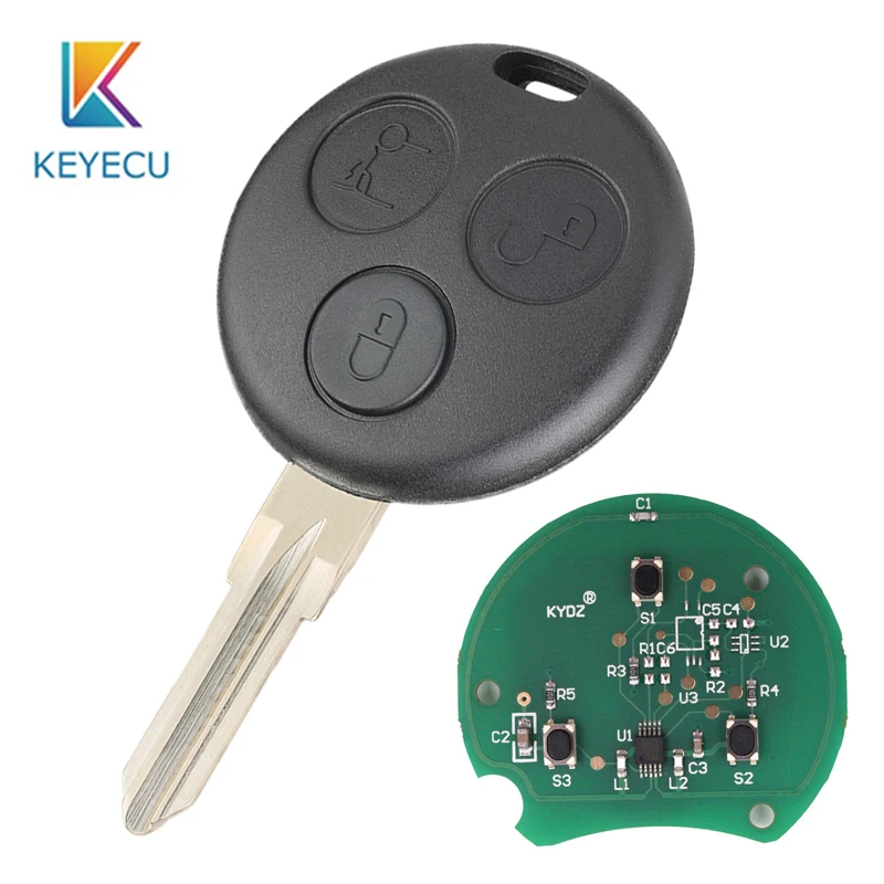 KEYECU для Mercedes Benz Smart City двух Forfour Roadster 450 дистанционный ключ с 3 кнопками 433 МГц 2000 2001