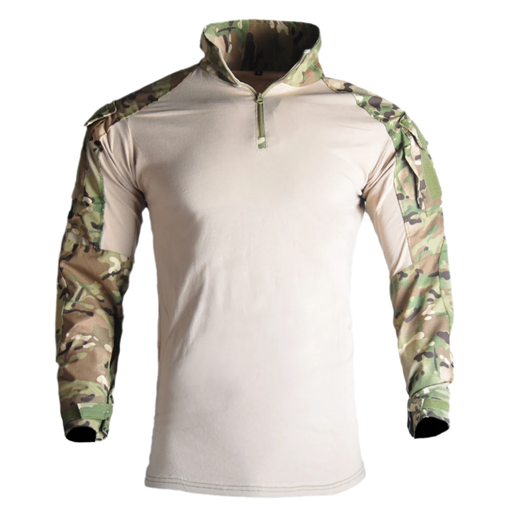 Man Multicam T-shirts Army Camouflage Combat Tactical T Shirt Military Men Long Sleeve T-Shirt Airsoft Top Tees Male Clothing |