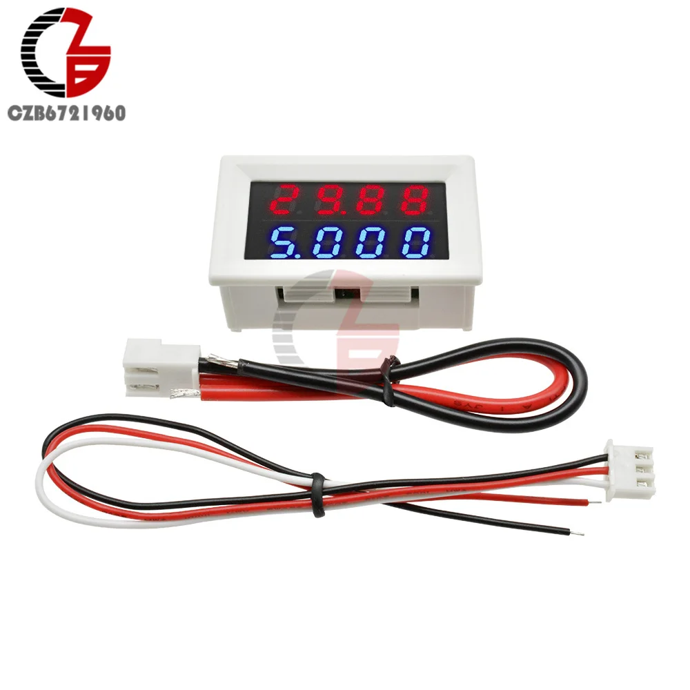 100V 10A Red-Blue DC 0-100 в 0-200V 10A 0,5" Мини светодиодный цифровой вольтметр Амперметр постоянного тока 4 цифры напряжение переменного тока метр автомобиля тестер батарейной емкости 5V 12V - Цвет: 100V 10A Red-Blue