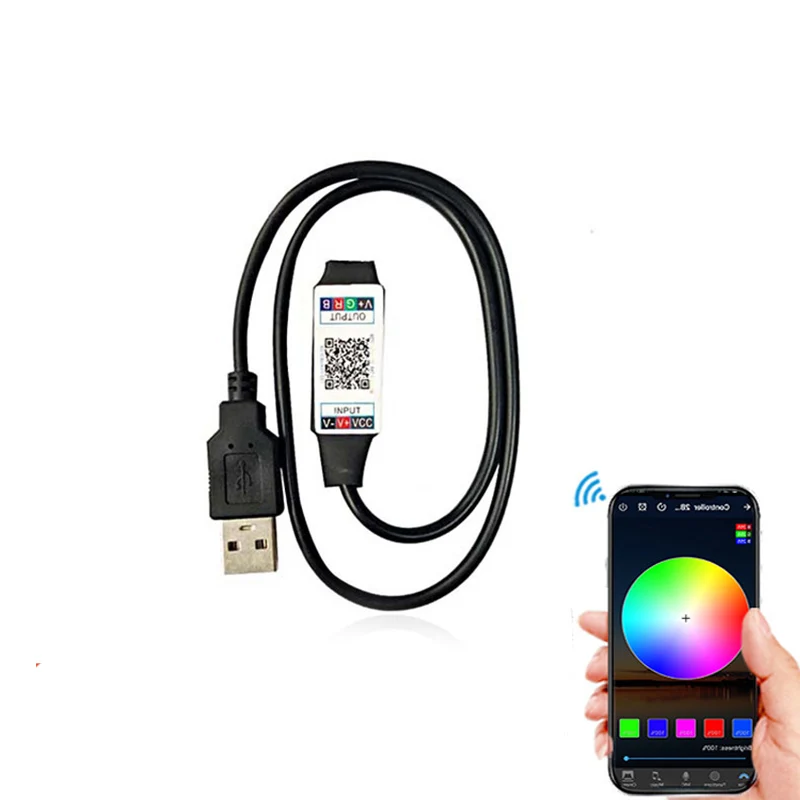 1M 5V USB Bluetooth Controller 4pin 5050 2835 RGB LED Strip Light 4 Pin Connector Phone APP Contrl Tape TV Backlight Decor | Освещение