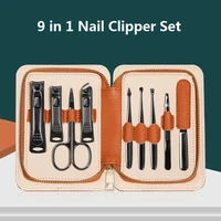 manicure set 9 in 1 nail pliers cuticle nippers professinal nail clippers nail scissors for trimming fingernail care tool kits