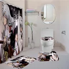 Водонепроницаемая занавеска для ванной в стиле аниме, 4 шт.