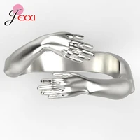 100 925 sterling silver love hug ring open stacking rings for women girl statement fashion trend jewelry gift engagement
