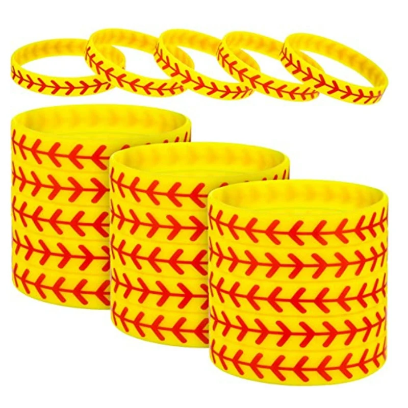 

Softball Silicone Bracelet / Wristband Bracelet Gift, For Softball Players And Softball Teams. Fits Most Children And Teenagers.