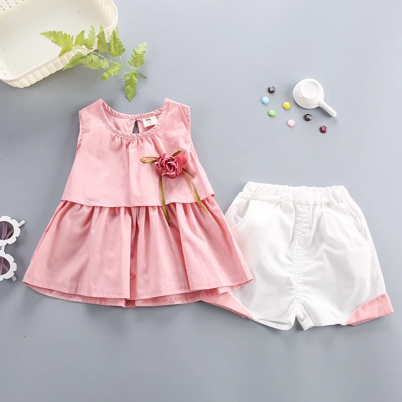 Комплекты одежды для девочек BibiCola новые летние топы с мультяшным принтом и шорты