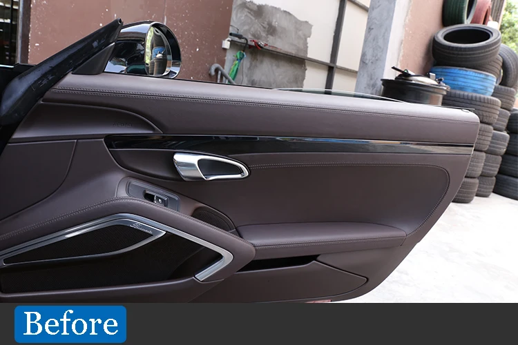 2 шт., настоящее углеродное волокно для Porsche 911 718 Cayman Boxster, декоративные полоски для внутренней отделки дверей автомобиля, 2013-, автомобильные аксессуары