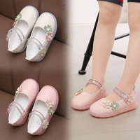 somfortable jelly soles girls shoes autumn pink flowers children single shoes kids little girl princess shoes white 2 3 4 5 6 8t