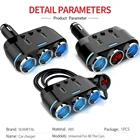 Автомобильный Универсальный адаптер разветвителя гнезда прикуривателя, двойное зарядное устройство USB для 12-24 В многофункциональное автомобильное зарядное устройство с цифровым дисплеем