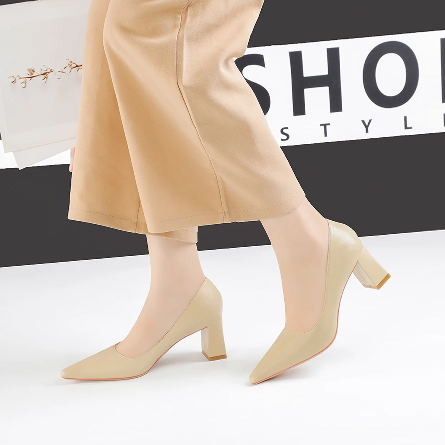 

Anance women shoes fashion pointed shallow mouth high heels were thin workplace OL women's shoes wild sexy single shoes 2020 new
