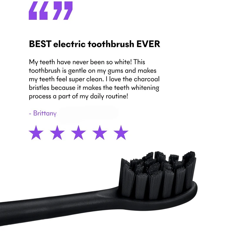 

Electric Toothbrush BRUSH Rhombus Smart USB Rechargeable Sonic Toothbrush 5 Mode Adult IPX7 Waterproof With 4 Brush Head Gift