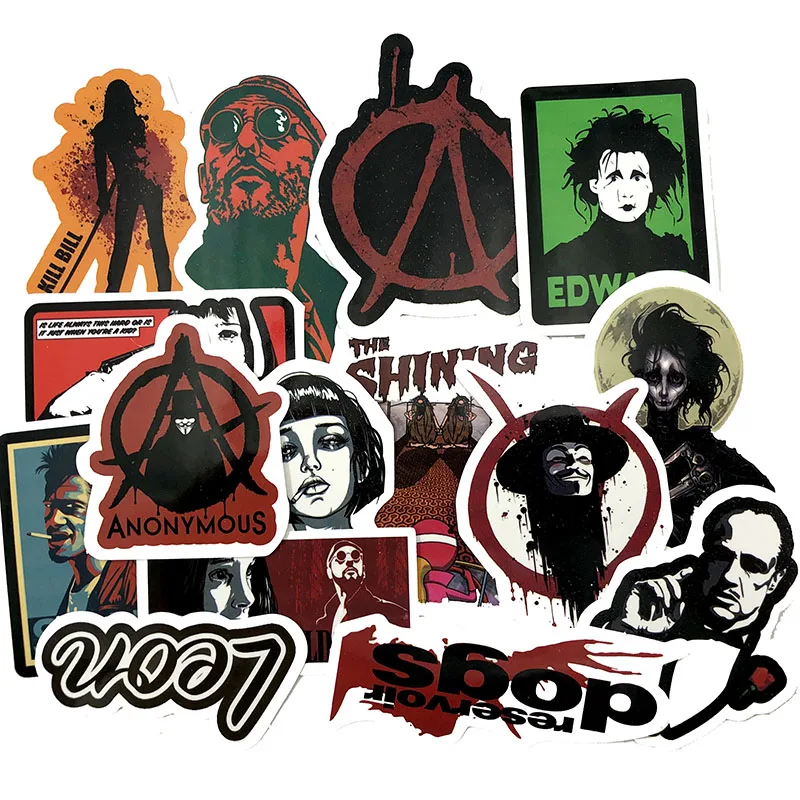 Vendetta-Juego de pegatinas para ordenador port&aacute;til, pegatinas para ordenador, motocicleta, monopat&iacute;n, guitarra, 50 unidades-1