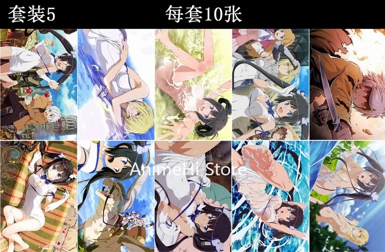 

10 pcs/set Anime Is It Wrong to Try to Pick Up Girls in a Dungeon posters wall pictures for Colletion A3 42x29CM Stickers