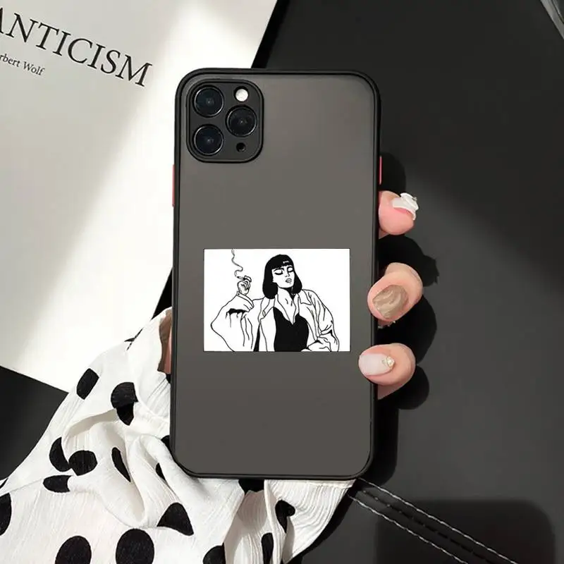 

Cool smoking heartbreaker girl Phone Case For iphone 12 11 7 8 plus mini x xs xr pro max matte transparent cover